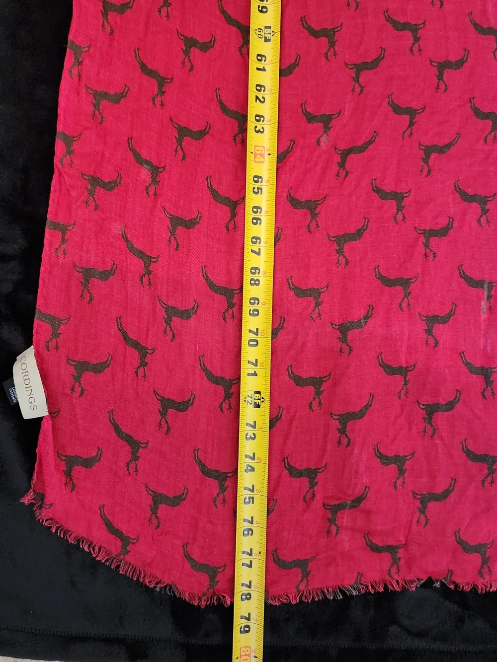 Cordings Heritage British Brand Modal-Cashmere Red Stag Print Country Scarf